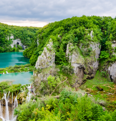 Plitvice Lakes Croatia forest waterfall